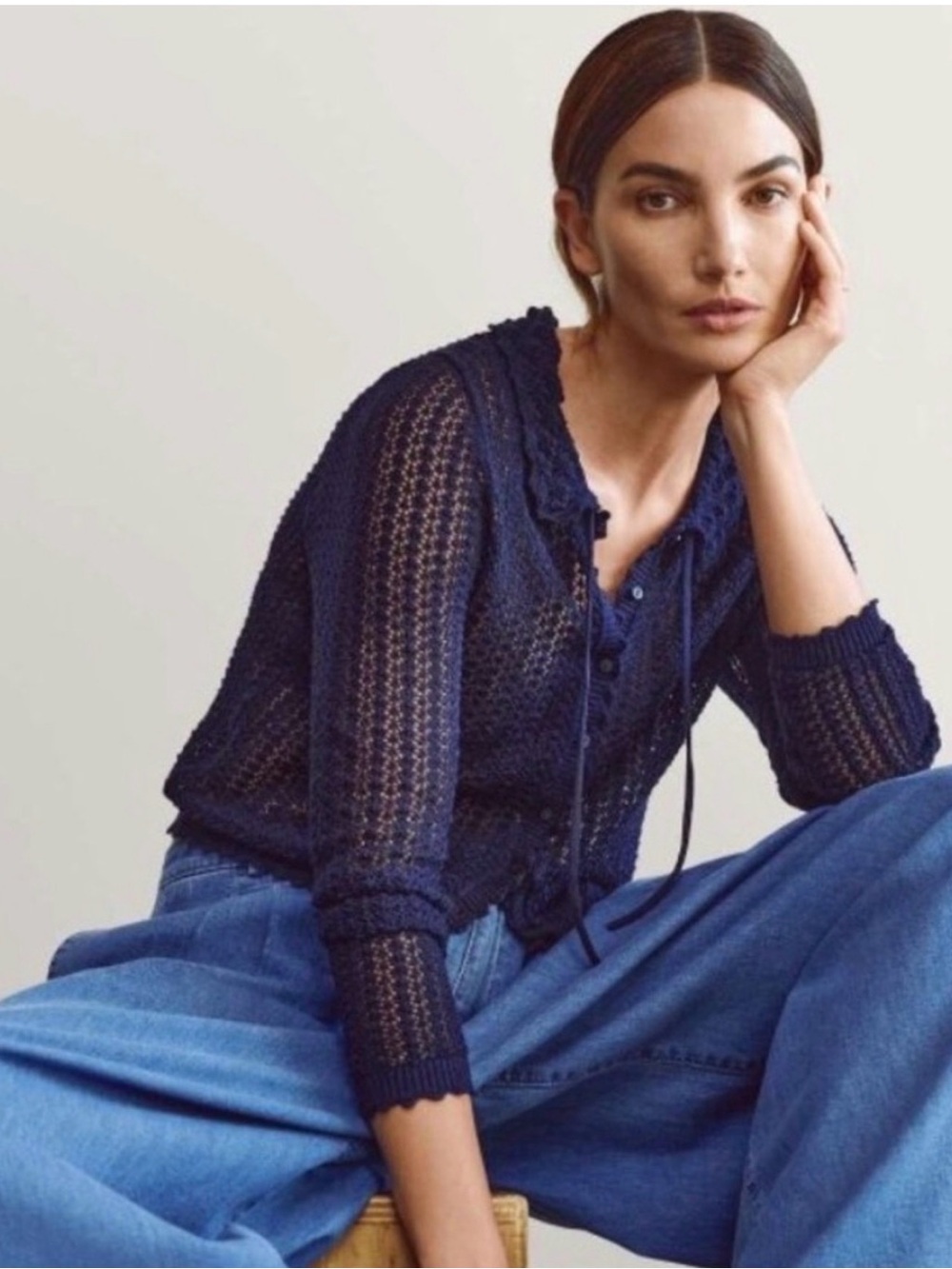 Gap x DÔEN Pointelle knit cardigan